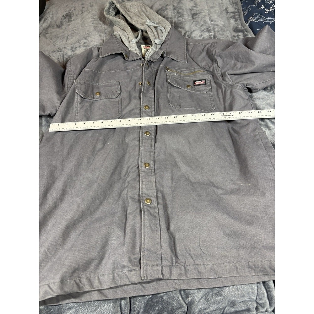 Dickies Gray Duck Canvas Work Coat‎ Quilted Lining Hood Sz XL/EG 46-48 - Picture 4 of 7